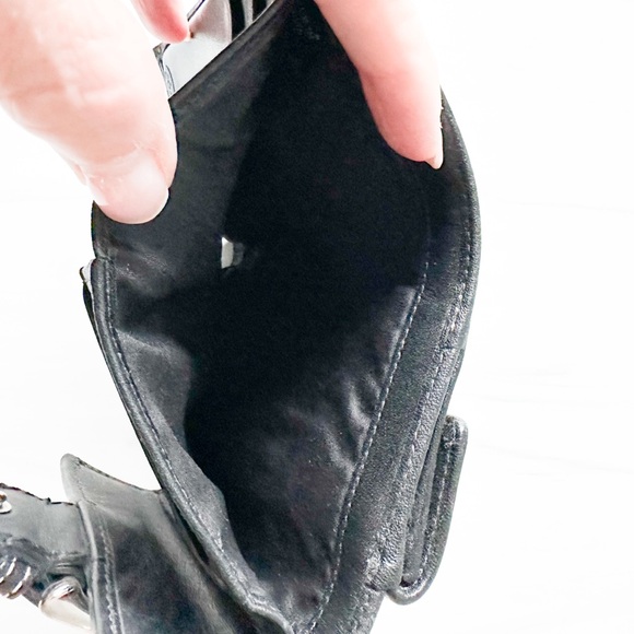 Coach Mini Signature SOHO Canvas Leather Bifold Buckle Black and Gray Wallet - Picture 7 of 8